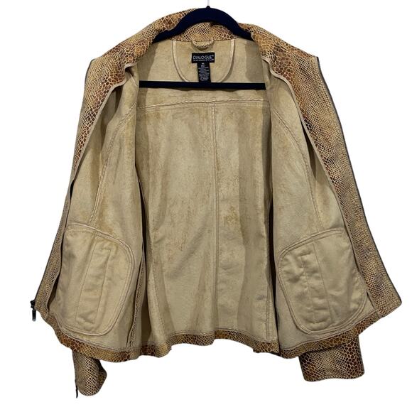 Dialogue The New Language of Style Faux Leather Jacket Snakeskin Print Size XL - Picture 3 of 12